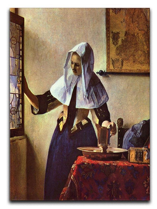 Young woman with a water jug at the window by Vermeer Canvas Print or Poster - Canvas Art Rocks - 1