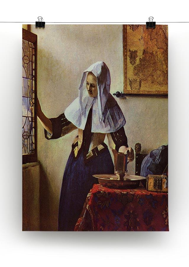 Young woman with a water jug at the window by Vermeer Canvas Print or Poster - Canvas Art Rocks - 2