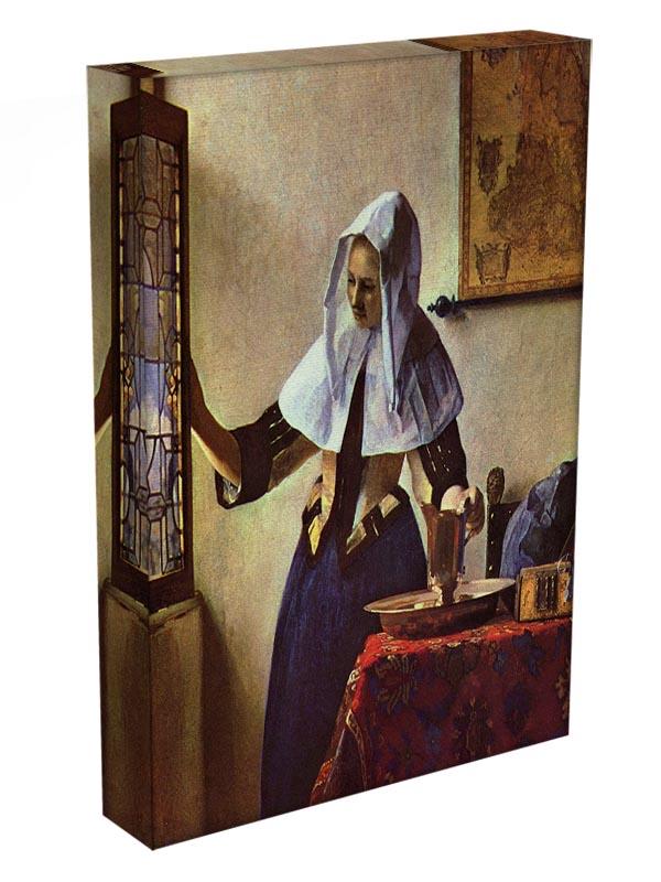 Young woman with a water jug at the window by Vermeer Canvas Print or Poster - Canvas Art Rocks - 3