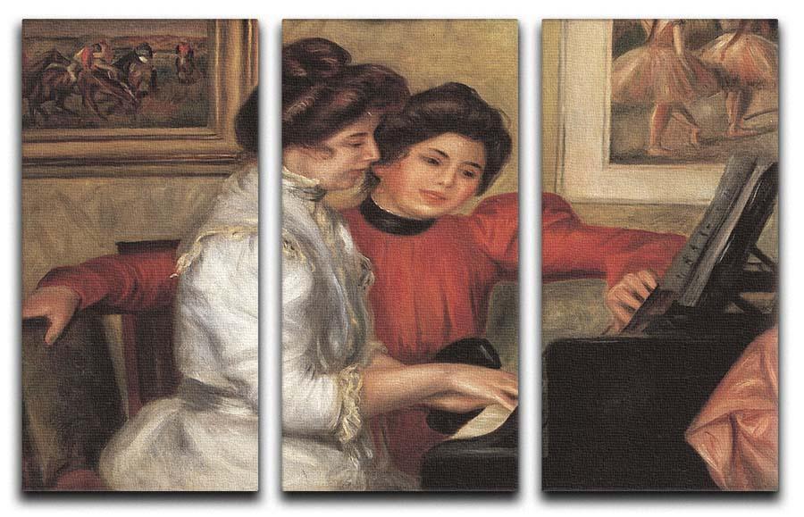 Yvonne and Christine Lerolle at the piano by Renoir 3 Split Panel Canvas Print - Canvas Art Rocks - 1