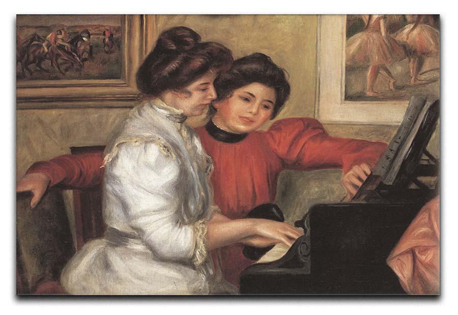 Yvonne and Christine Lerolle at the piano by Renoir Canvas Print or Poster  - Canvas Art Rocks - 1