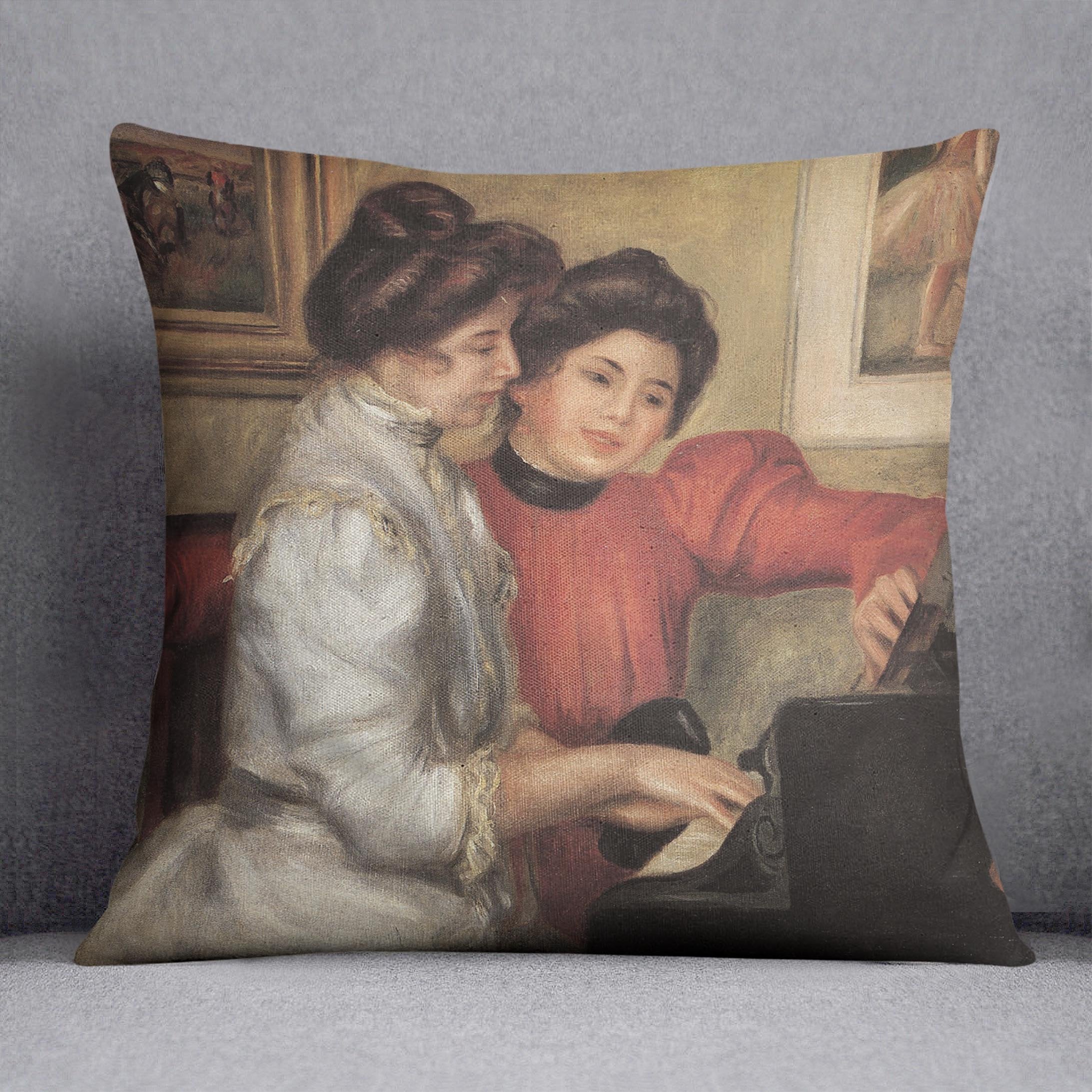 Yvonne and Christine Lerolle at the piano by Renoir Throw Pillow