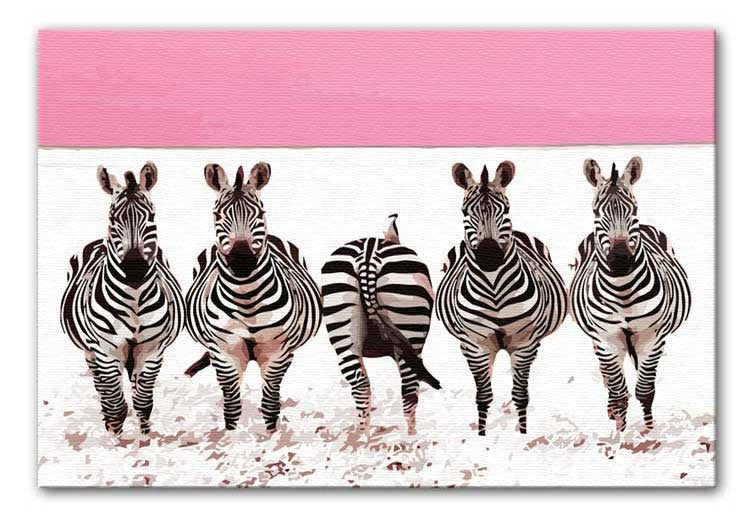 Zebra Identity Parade Print - Canvas Art Rocks - 1