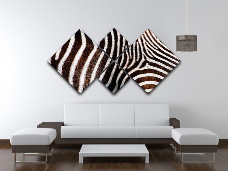 Zebra Fur 4 Square Multi Panel Canvas  - Canvas Art Rocks - 3