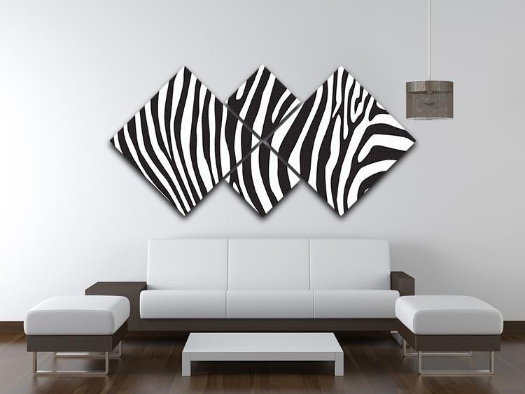 Zebra stripes pattern 4 Square Multi Panel Canvas  - Canvas Art Rocks - 3