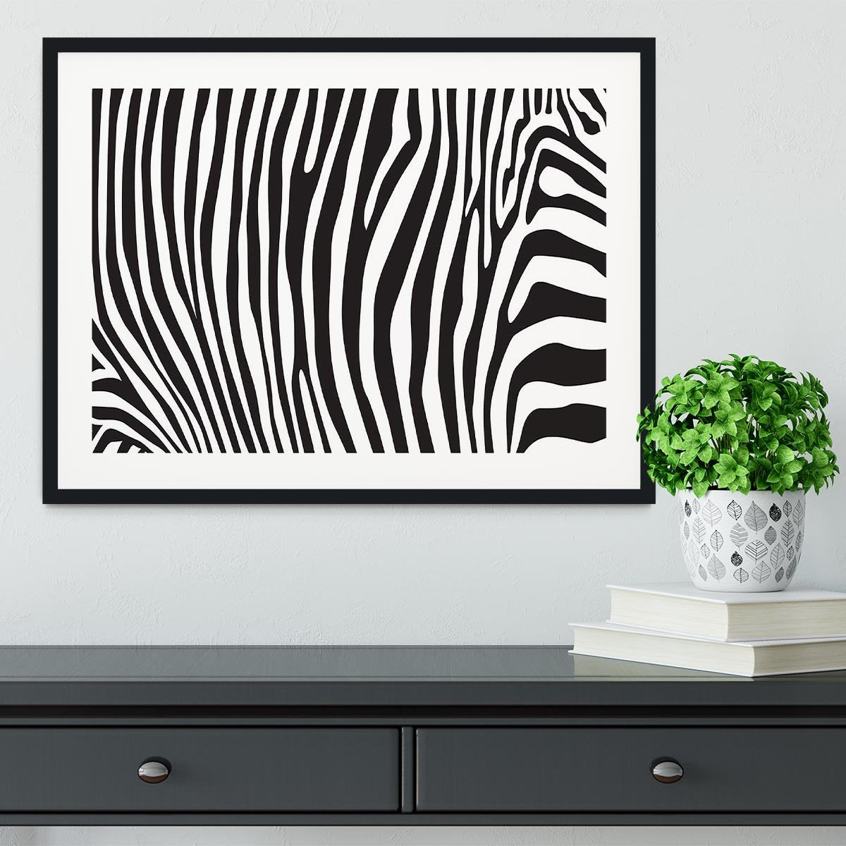 Zebra stripes pattern Framed Print - Canvas Art Rocks - 1