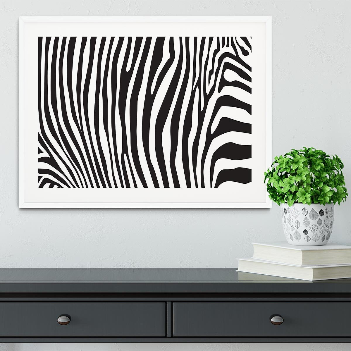 Zebra stripes pattern Framed Print - Canvas Art Rocks - 5