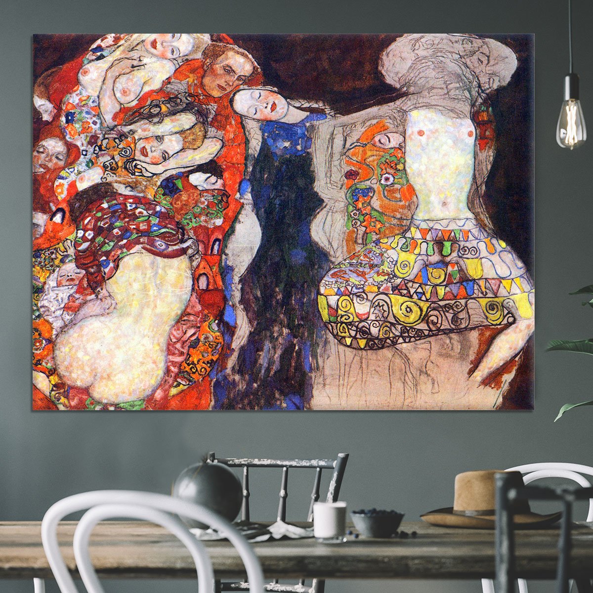adorn the bride with veil and wreath by Klimt Canvas Print or Poster