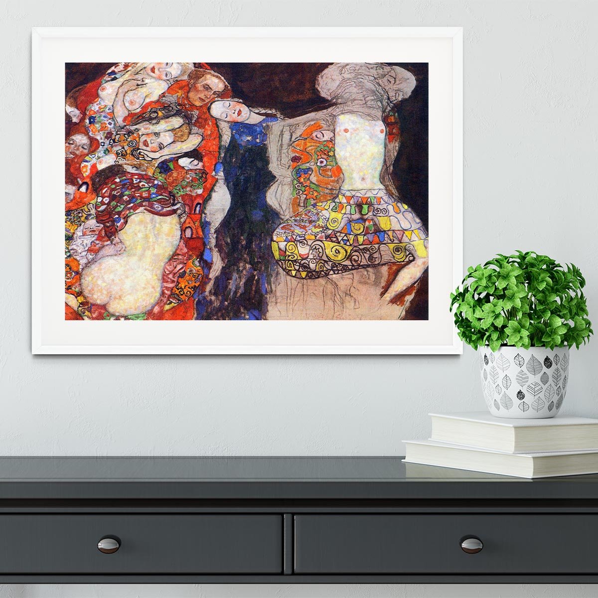 adorn the bride with veil and wreath by Klimt Framed Print - Canvas Art Rocks - 5