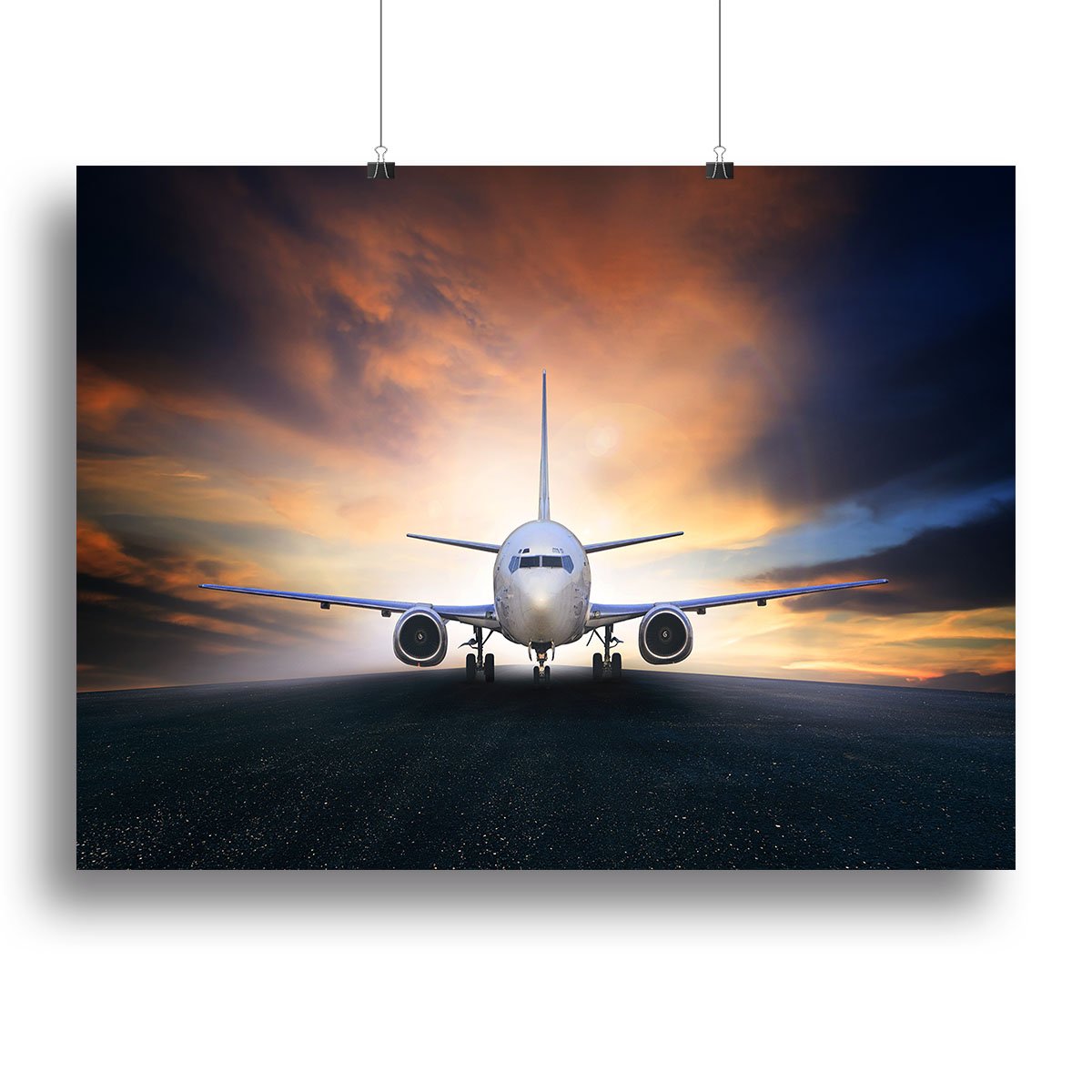 air plane preparing to take off Canvas Print or Poster