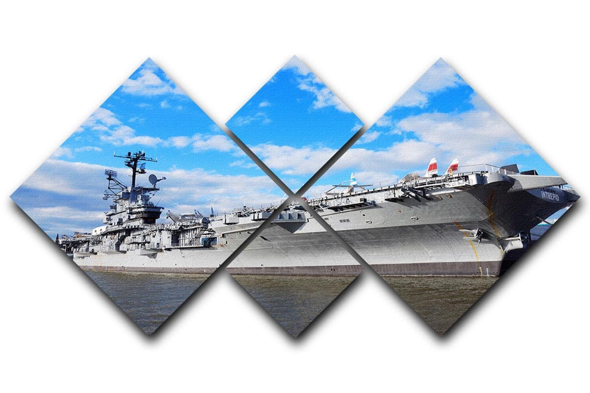aircraft carriers built during World War II 4 Square Multi Panel Canvas  - Canvas Art Rocks - 1