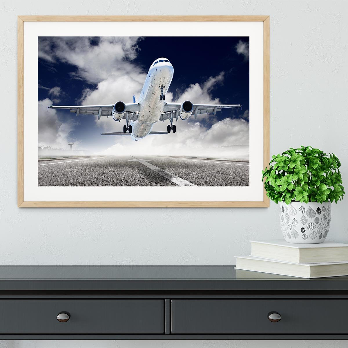 airplane take-off Framed Print - Canvas Art Rocks - 3