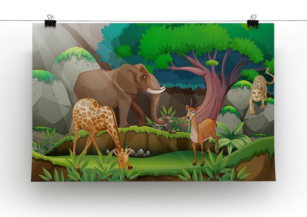 animals in the jungle Canvas Print or Poster - Canvas Art Rocks - 2