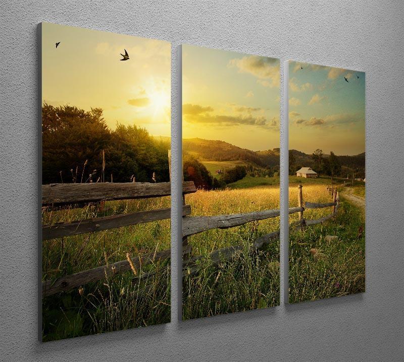 art rural landscape 3 Split Panel Canvas Print - Canvas Art Rocks - 2