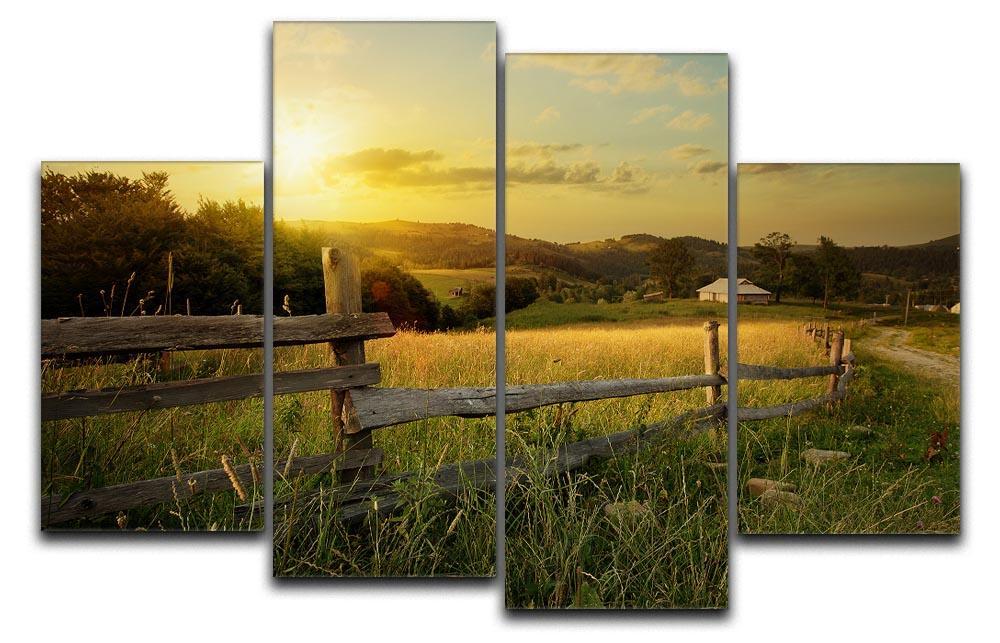 art rural landscape 4 Split Panel Canvas  - Canvas Art Rocks - 1