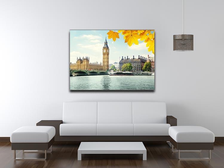 autumn leaves and Big Ben London Canvas Print or Poster - Canvas Art Rocks - 4