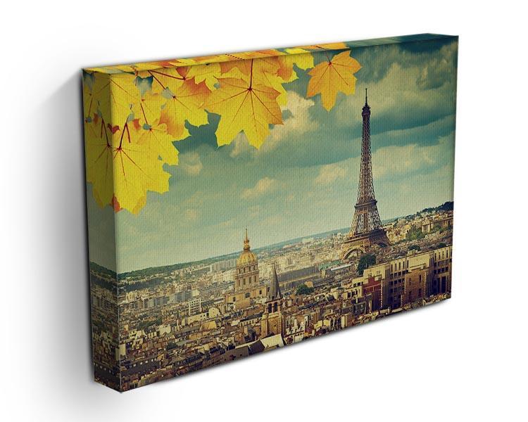 autumn leaves in Paris and Eiffel tower Canvas Print or Poster - Canvas Art Rocks - 3