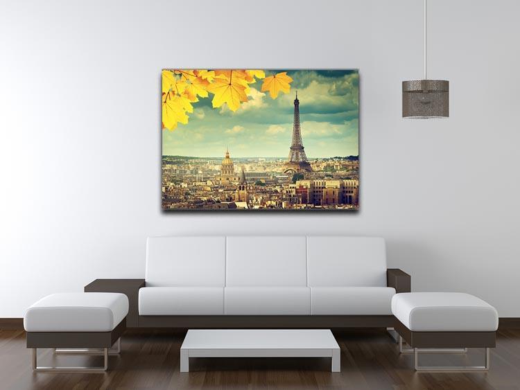 autumn leaves in Paris and Eiffel tower Canvas Print or Poster - Canvas Art Rocks - 4