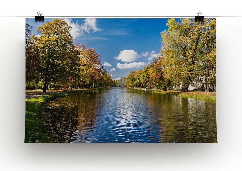 autumn park on the river Canvas Print or Poster - Canvas Art Rocks - 2
