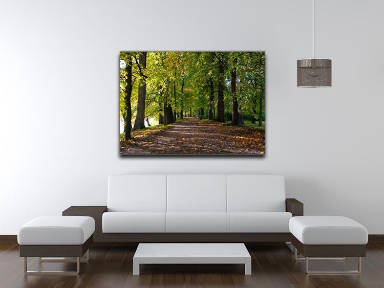 autumn road with leaves in park Canvas Print or Poster - Canvas Art Rocks - 4