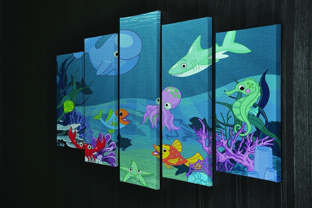 background of an underwater life 5 Split Panel Canvas - Canvas Art Rocks - 2