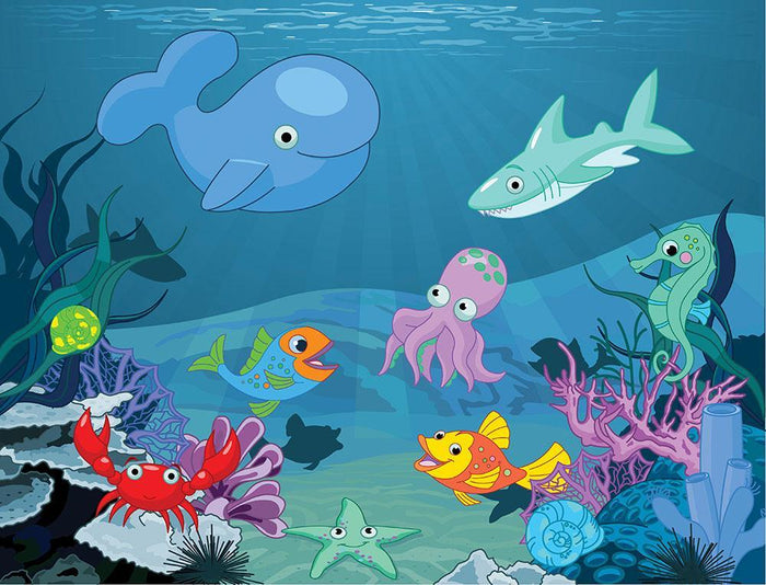 background of an underwater life Wall Mural Wallpaper