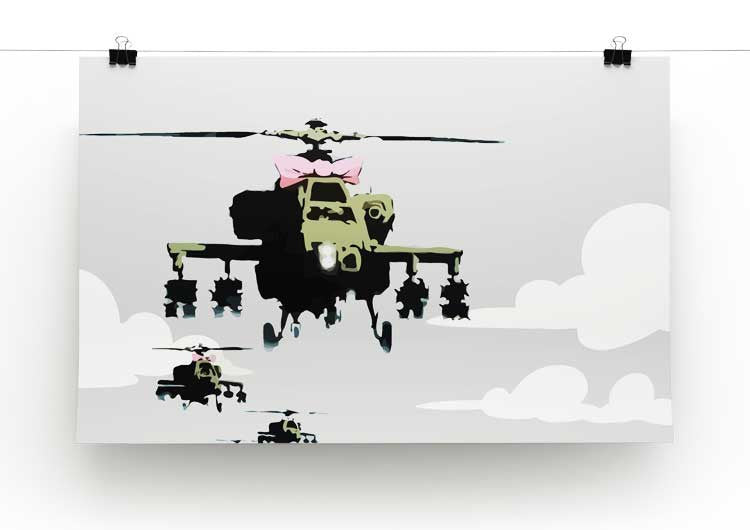 Banksy Friendly Helicopters Print - Canvas Art Rocks - 2