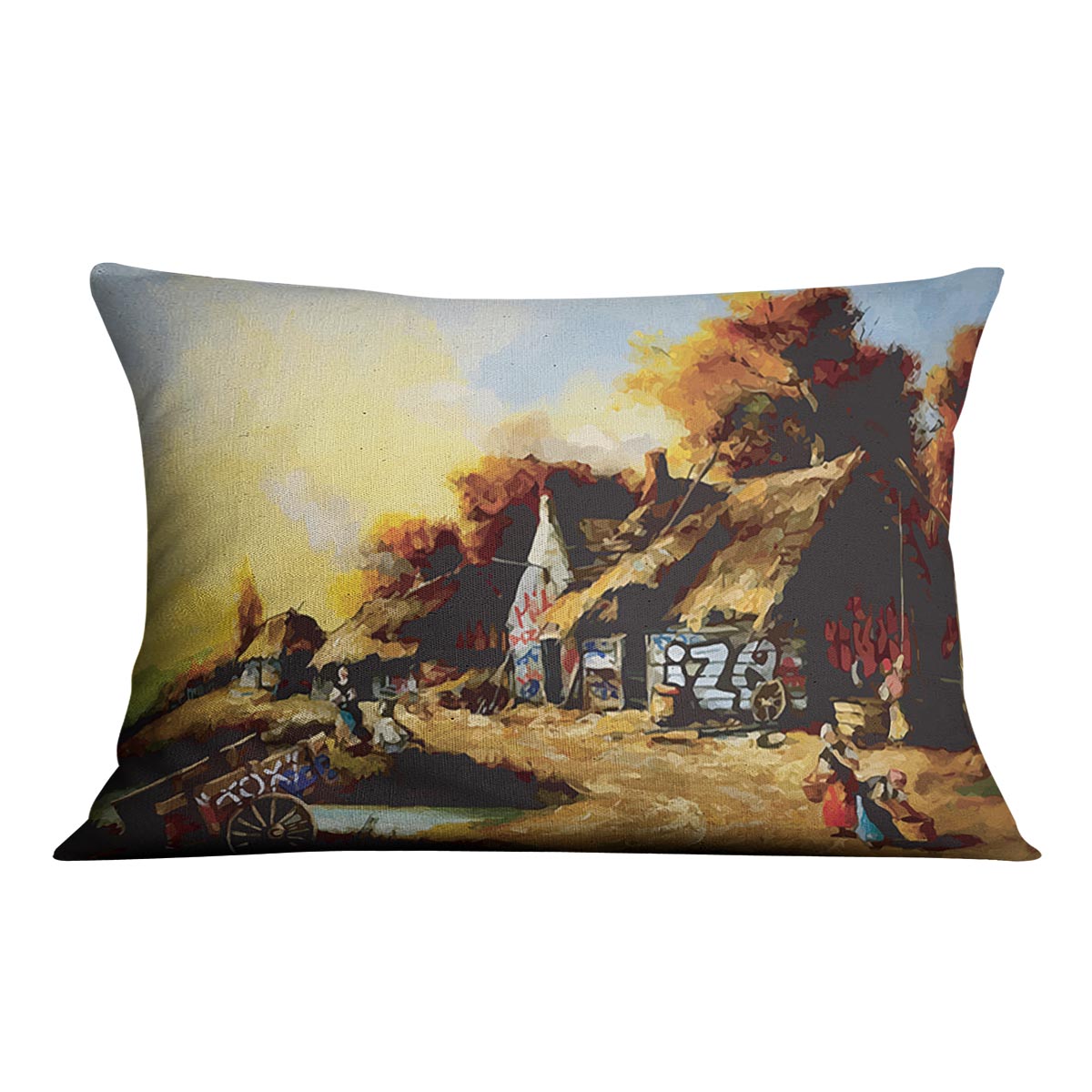 banksy Countryside Graffiti Cushion