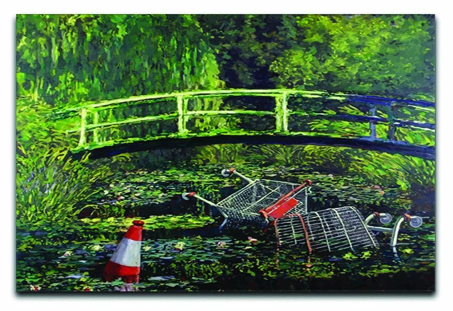 banksy Water Lilies Trash Canvas Print or Poster  - Canvas Art Rocks - 1
