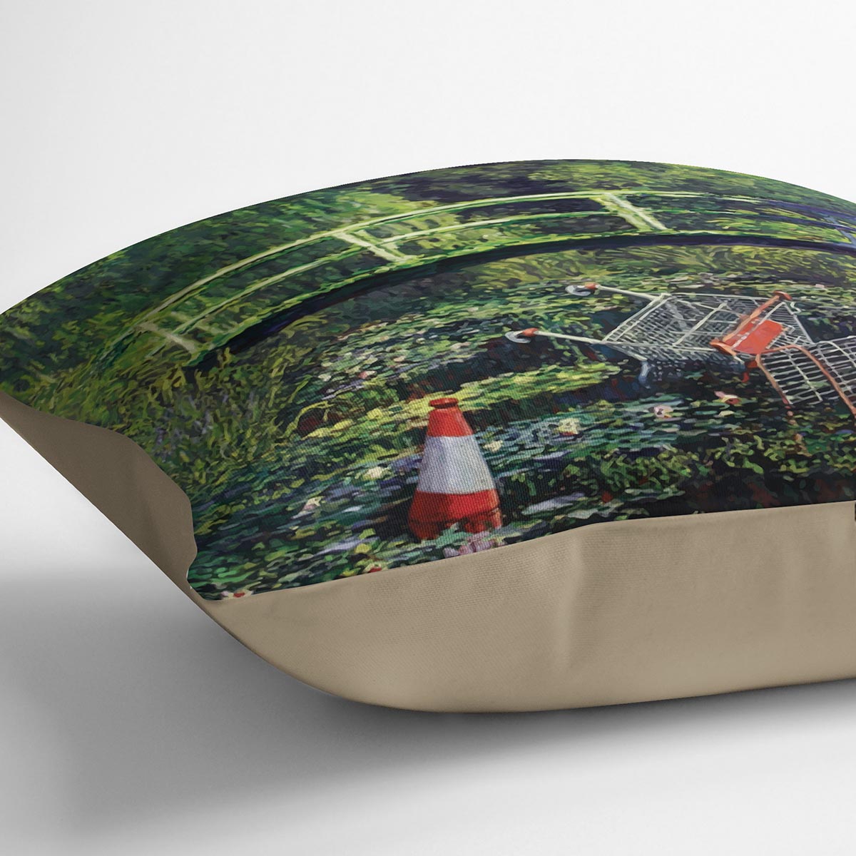 banksy Water Lilies Trash Cushion