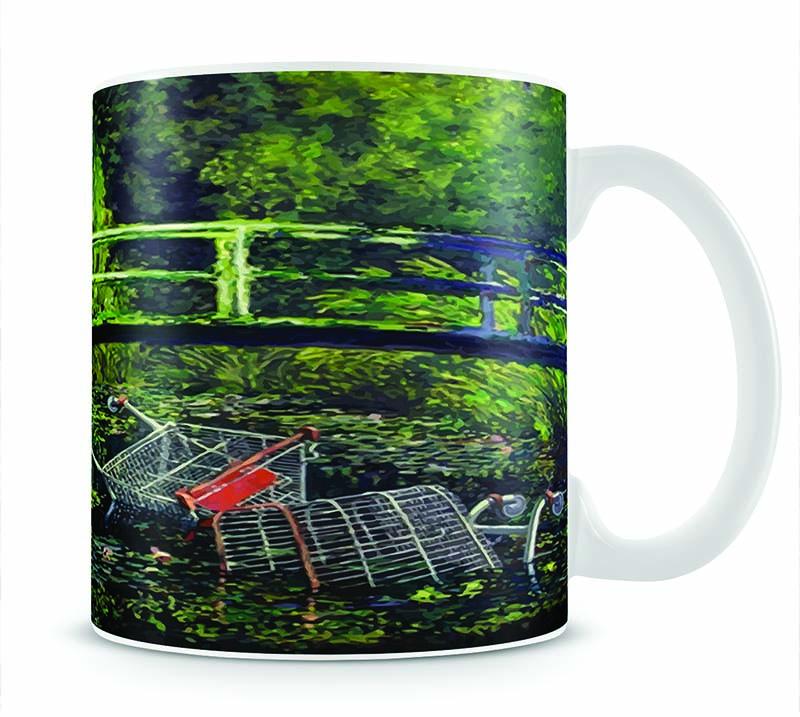 banksy Water Lilies Trash Mug - Canvas Art Rocks - 1