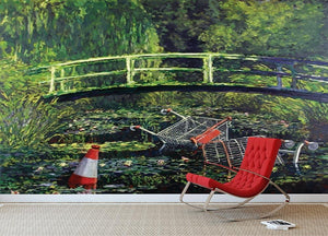 banksy Water Lilies Trash Wall Mural Wallpaper - Canvas Art Rocks - 2