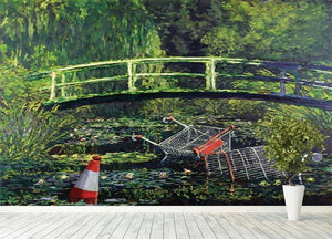 banksy Water Lilies Trash Wall Mural Wallpaper - Canvas Art Rocks - 4