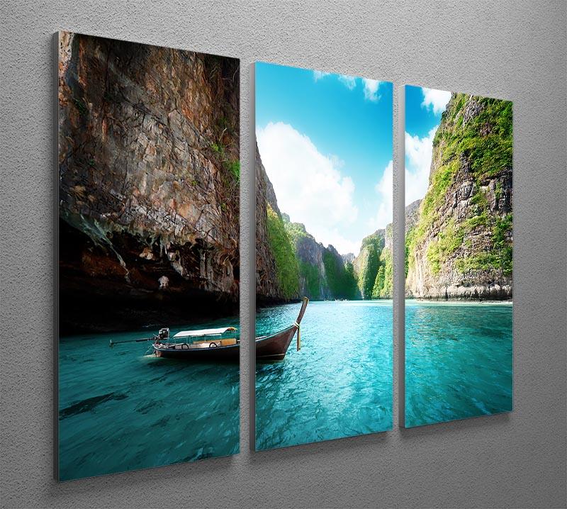 bay at Phi phi island in Thailand 3 Split Panel Canvas Print - Canvas Art Rocks - 2