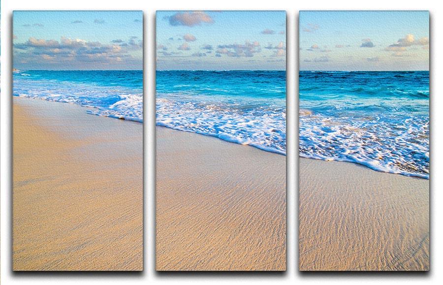 beach and beautiful tropical sea 3 Split Panel Canvas Print - Canvas Art Rocks - 1