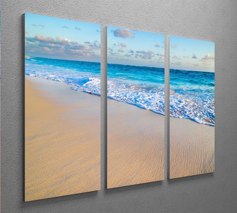 beach and beautiful tropical sea 3 Split Panel Canvas Print - Canvas Art Rocks - 2