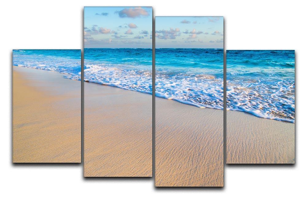 beach and beautiful tropical sea 4 Split Panel Canvas - Canvas Art Rocks - 1