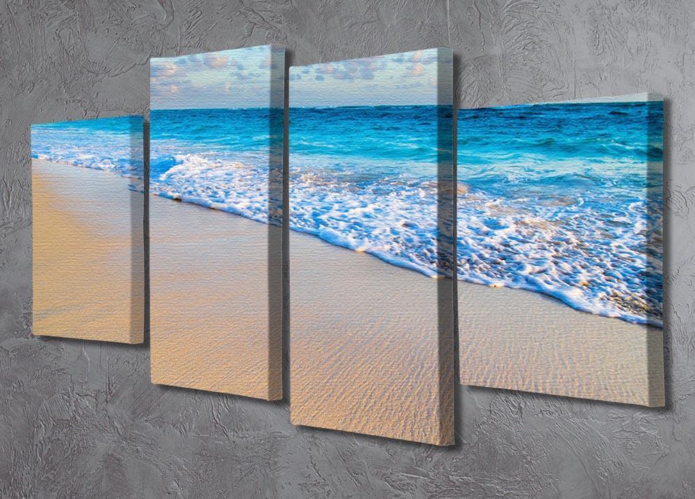 beach and beautiful tropical sea 4 Split Panel Canvas - Canvas Art Rocks - 2
