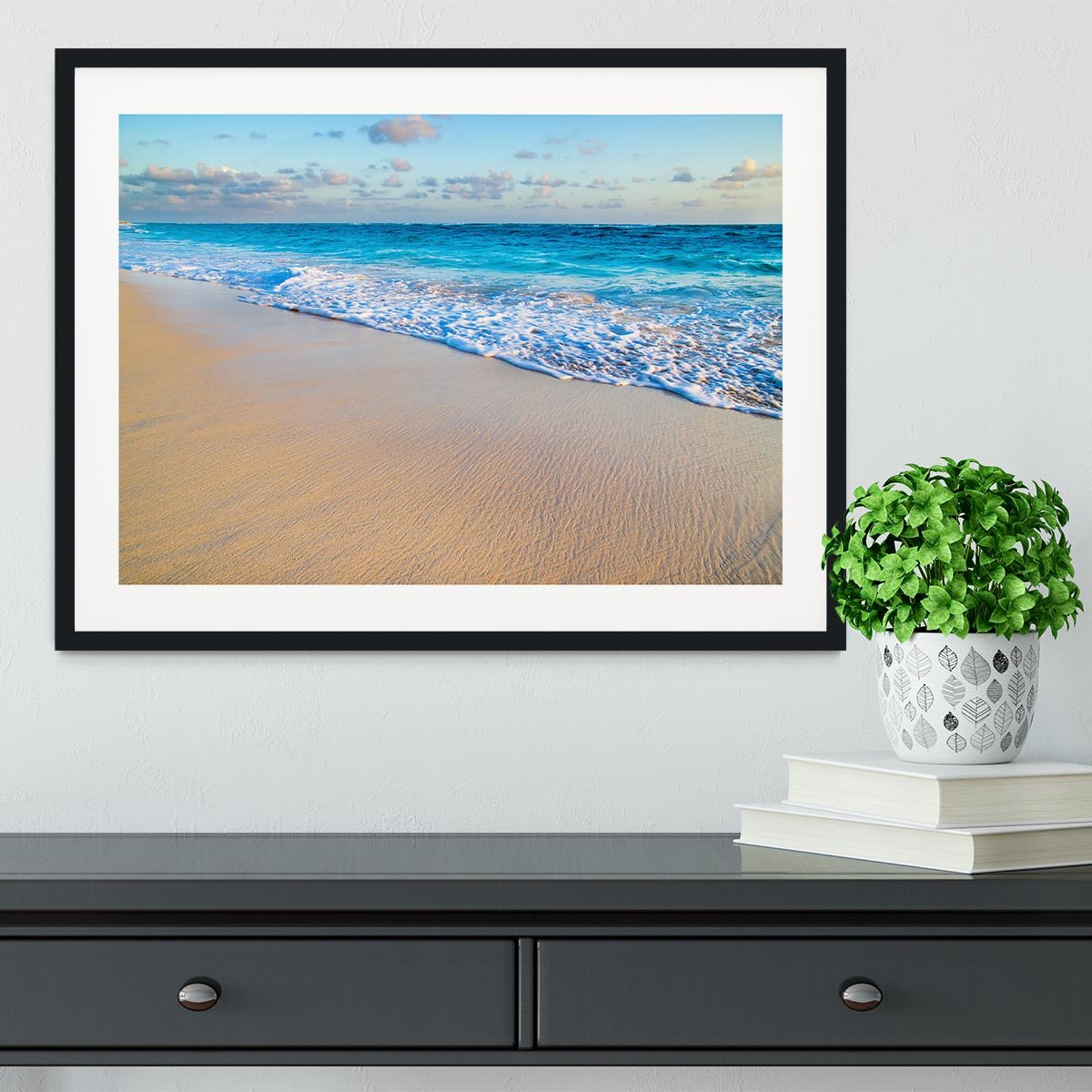 beach and beautiful tropical sea Framed Print - Canvas Art Rocks - 1