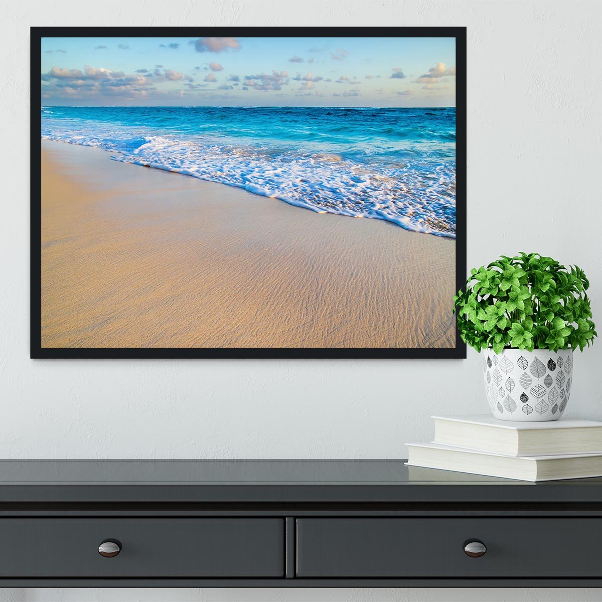 beach and beautiful tropical sea Framed Print - Canvas Art Rocks - 2
