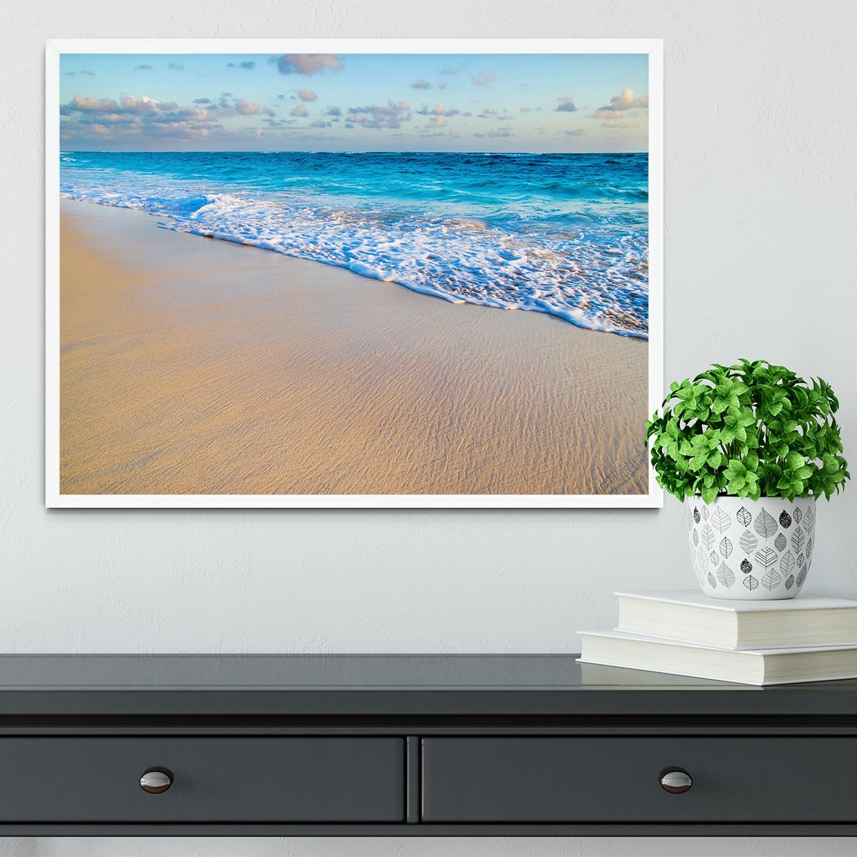 beach and beautiful tropical sea Framed Print - Canvas Art Rocks -6