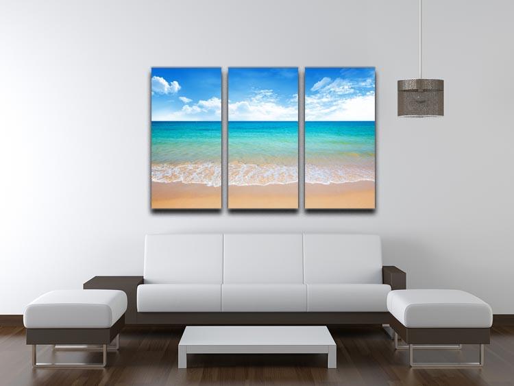 beach and tropical sea 3 Split Panel Canvas Print - Canvas Art Rocks - 3