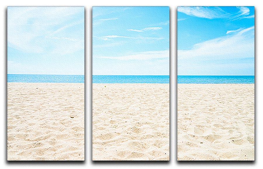 beach background with copy space 3 Split Panel Canvas Print - Canvas Art Rocks - 1
