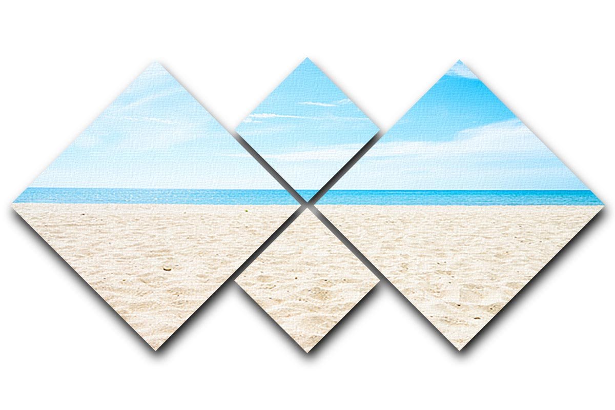 beach background with copy space 4 Square Multi Panel Canvas - Canvas Art Rocks - 1