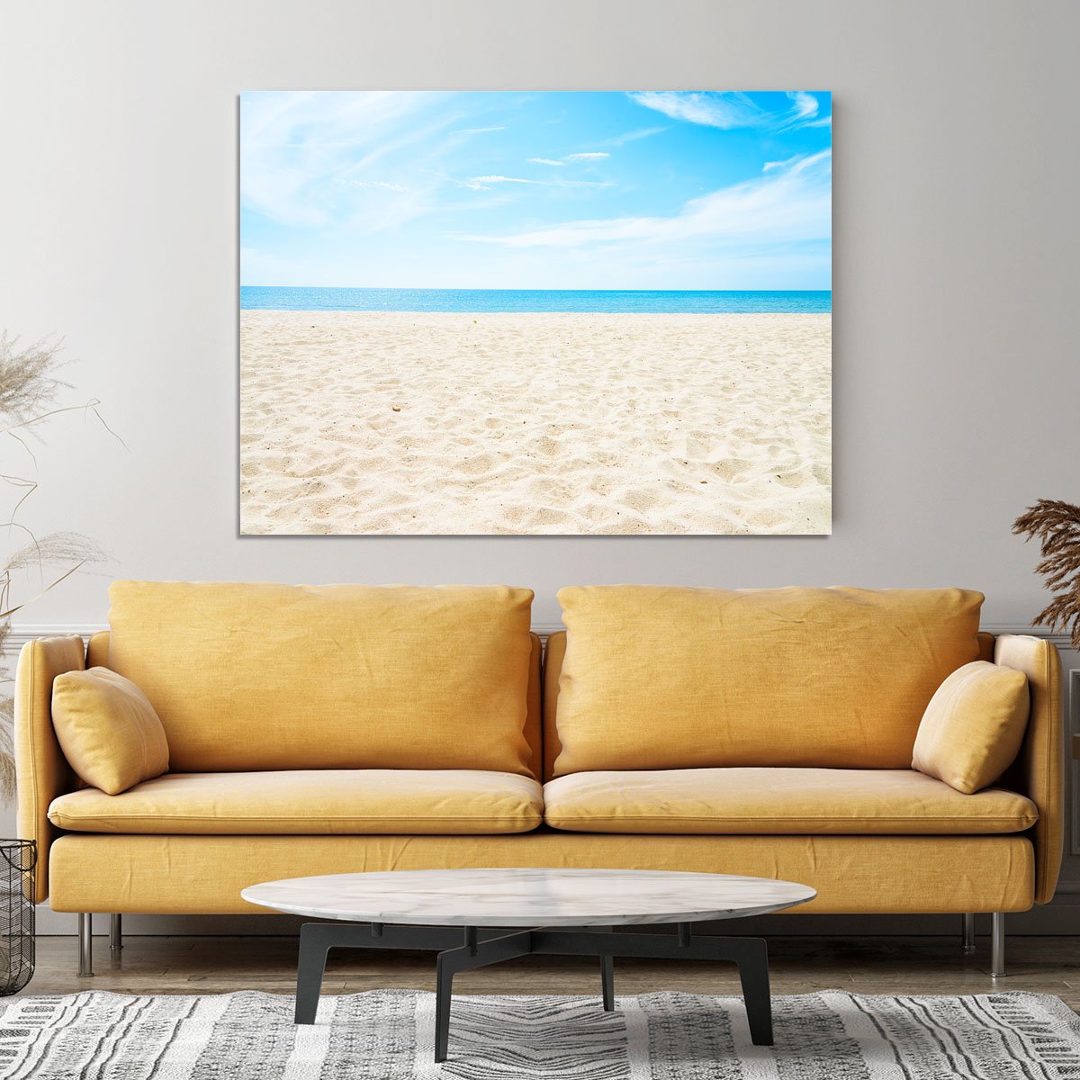 beach background with copy space Canvas Print or Poster