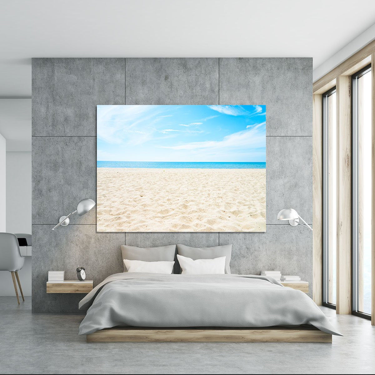 beach background with copy space Canvas Print or Poster