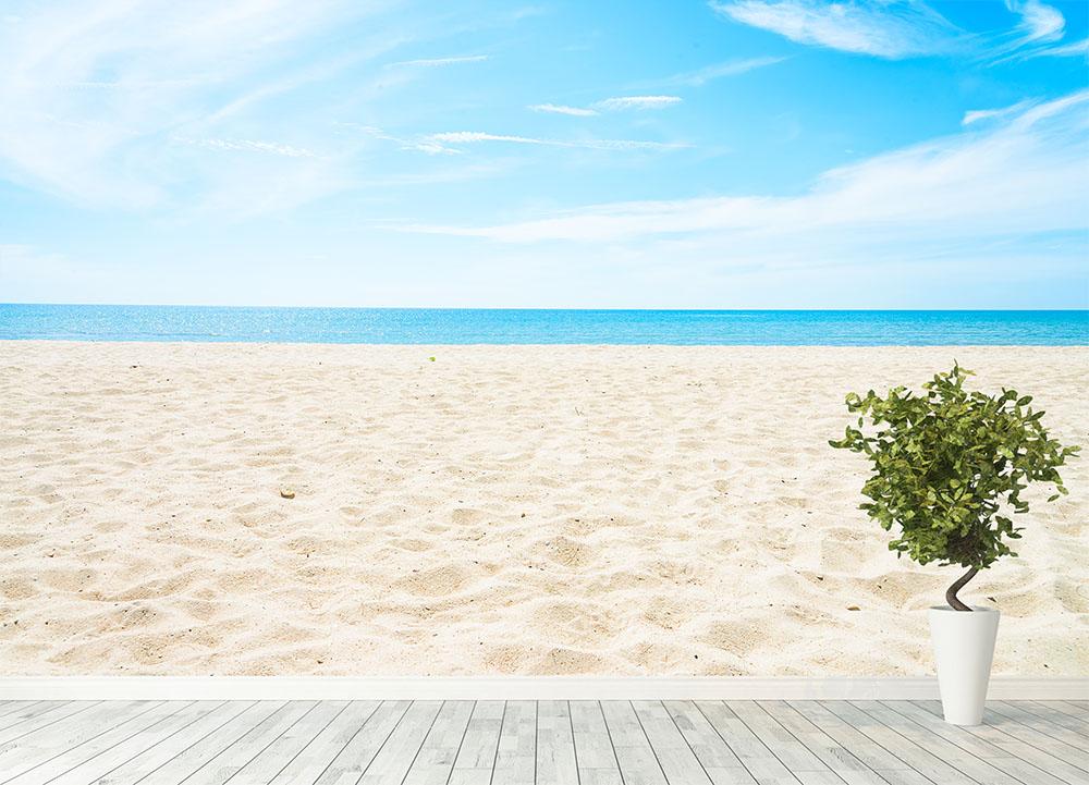 beach background with copy space Wall Mural Wallpaper - Canvas Art Rocks - 4