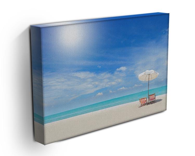 beach with cloudy blue sky Canvas Print or Poster - Canvas Art Rocks - 3