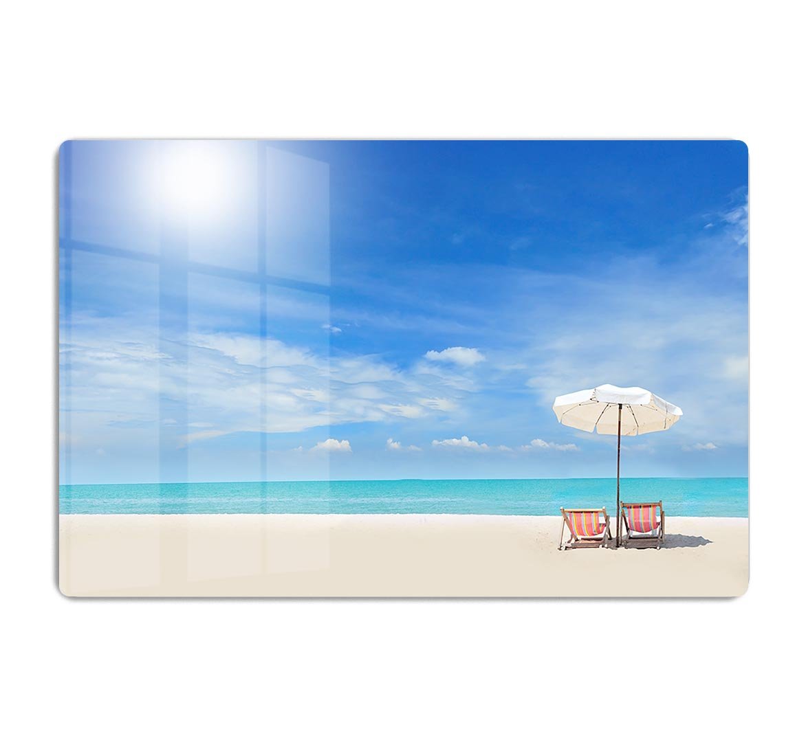 beach with cloudy blue sky HD Metal Print - Canvas Art Rocks - 1