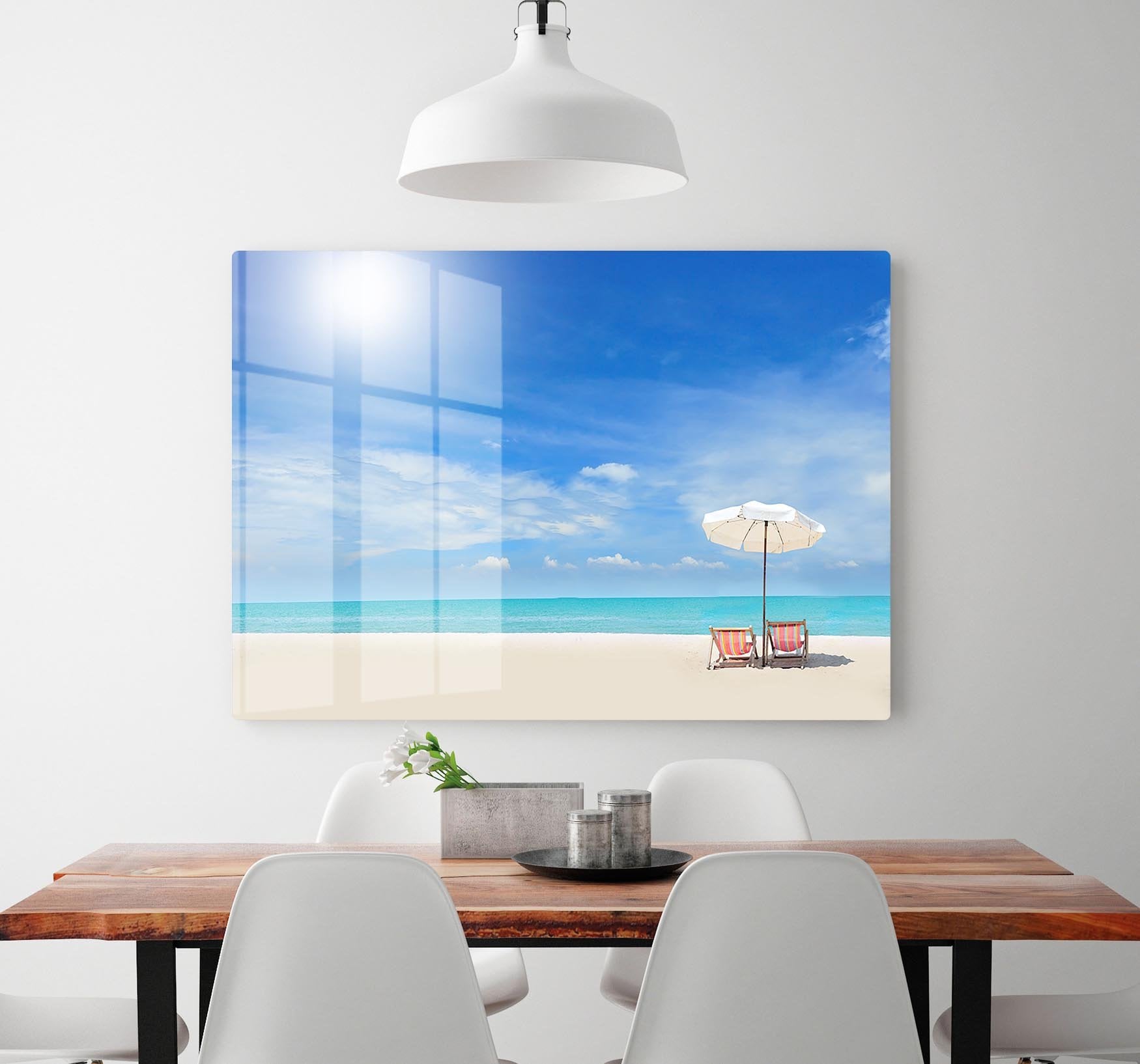 beach with cloudy blue sky HD Metal Print - Canvas Art Rocks - 2